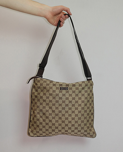 Crossbody Bag, &pound;150, Handbags, Beige, Canvas, Front view